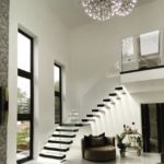 Cantilever staircase with integrated LED lighting