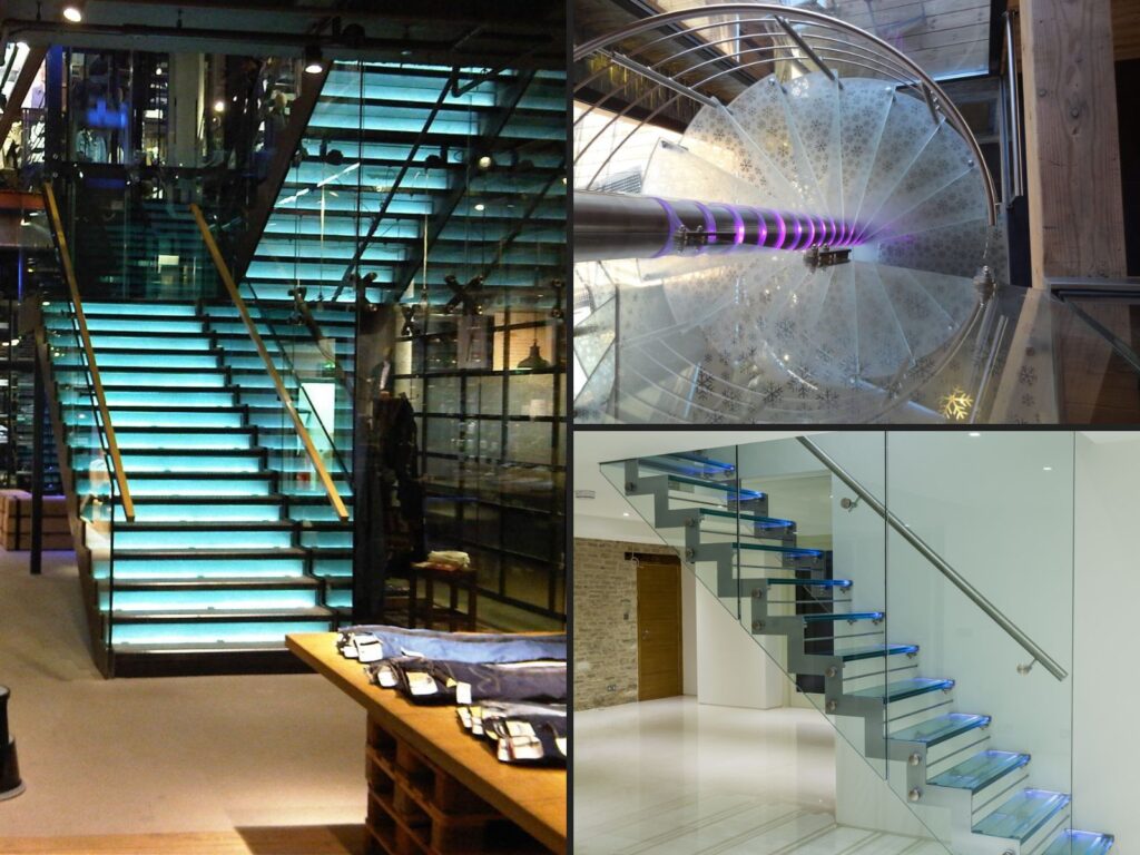 LED lighting staircases designed and built by M-Tech Engineering